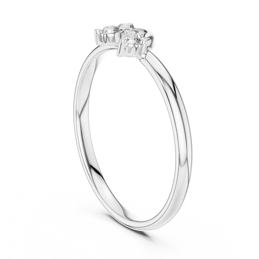 1 (437) - Fashion Round Ring - White Gold
