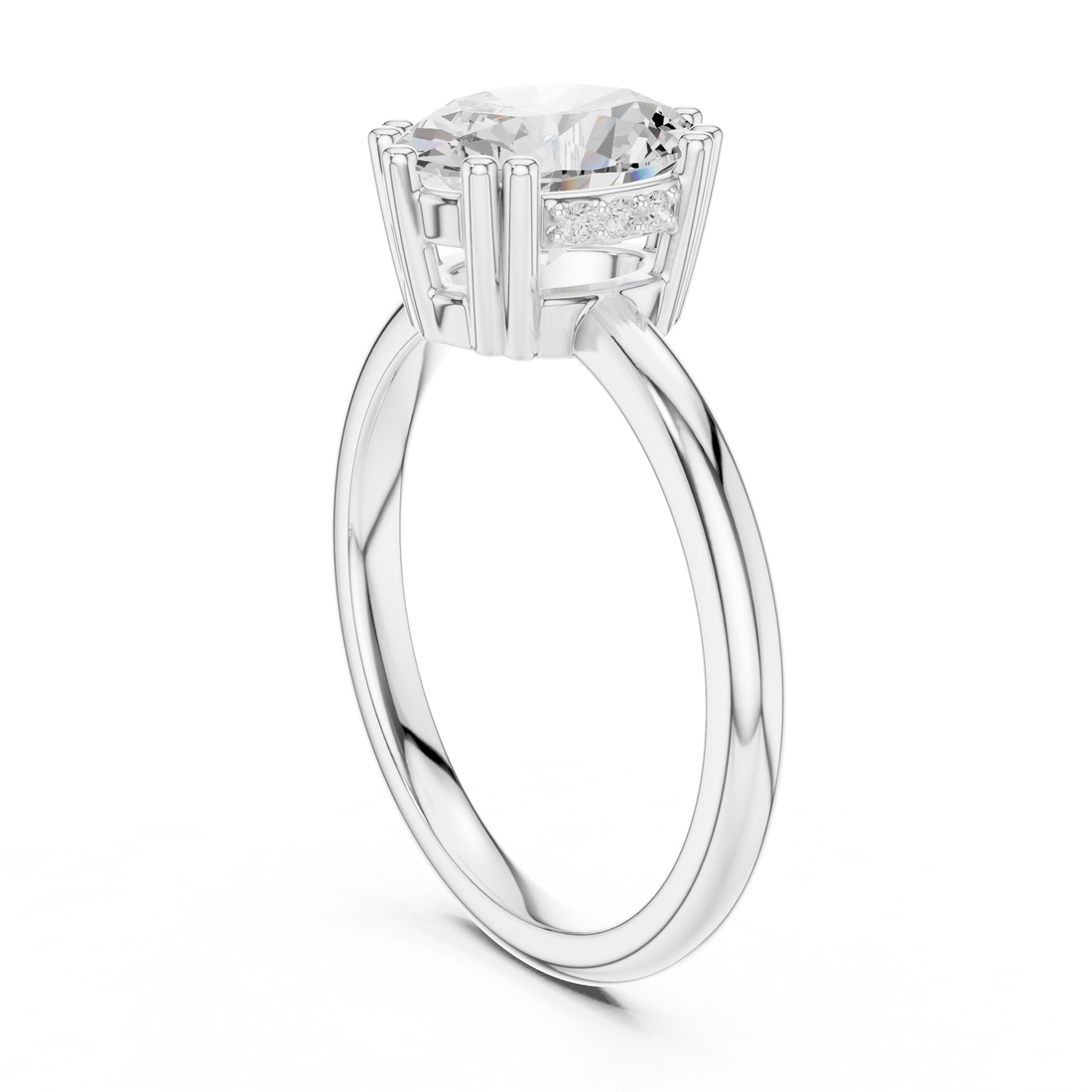 DDLR-927 - Solitaire Oval Ring - White Gold