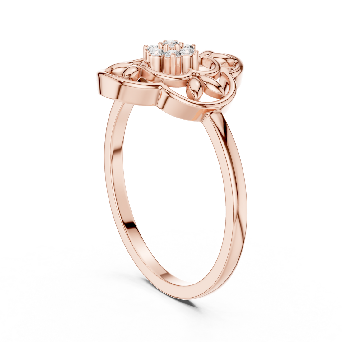 DR-6277 - Fashion Round Ring - White Gold