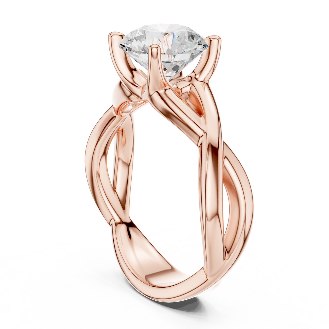 DDLR-872 - Solitaire Round Ring - White Gold