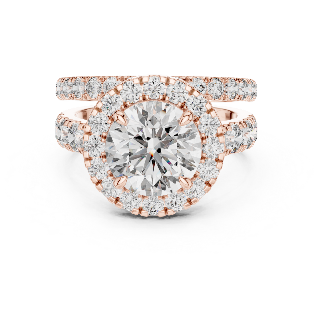 Halo Ring - Round | DDLR-007 - Rose Gold