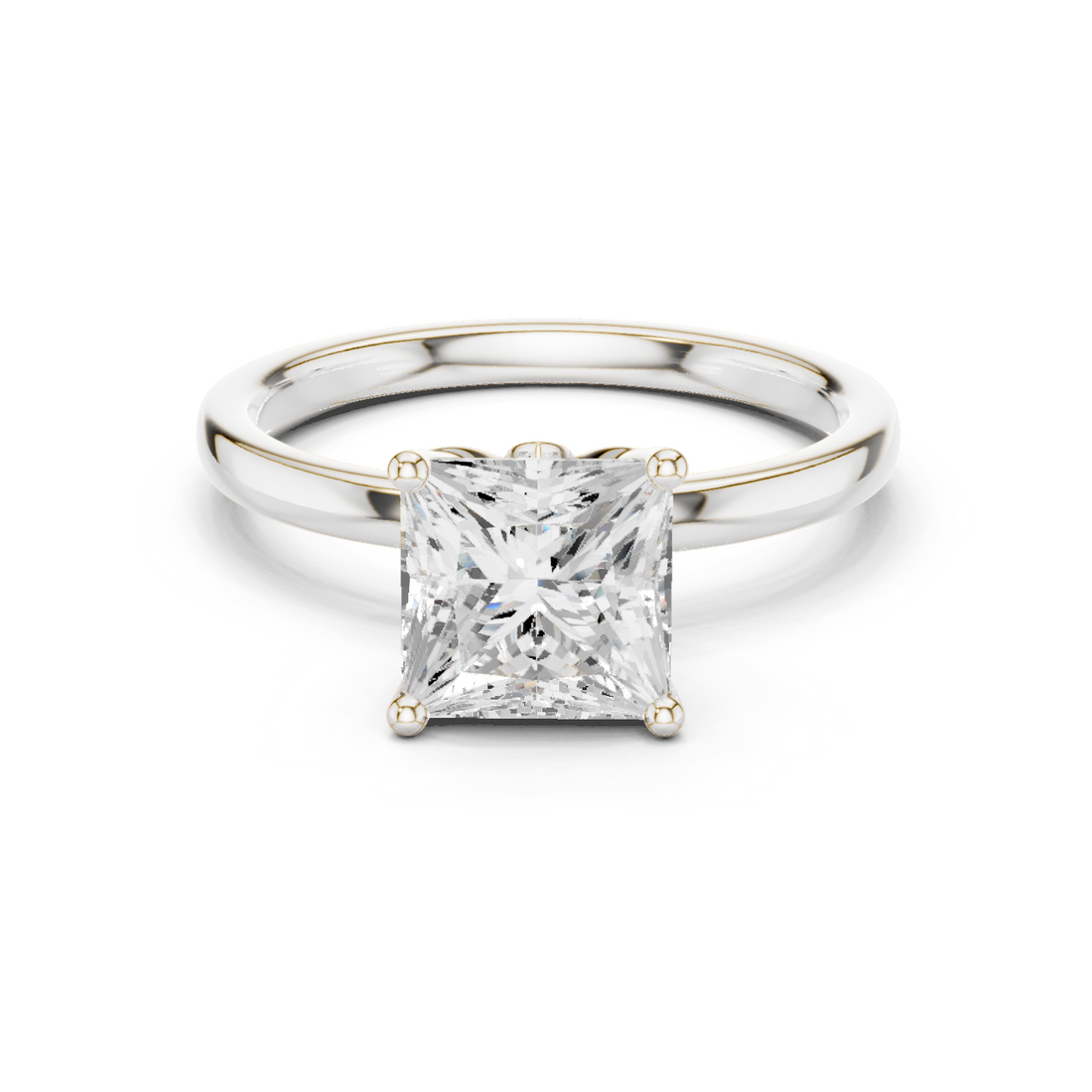 Solitaire Ring - Princess | DDLR-170-PR - White Gold