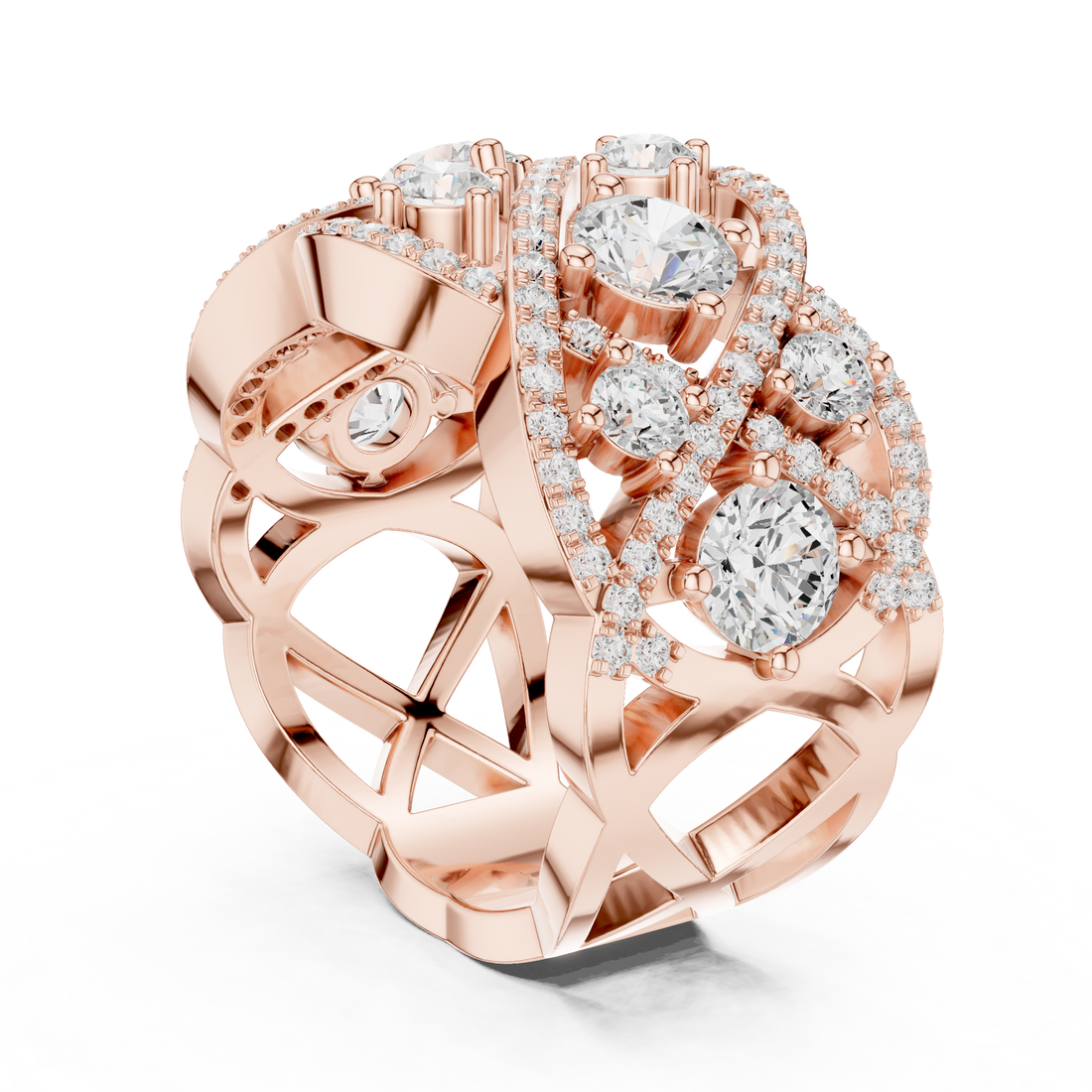 DDLR-460 - Fashion Round Ring - White Gold