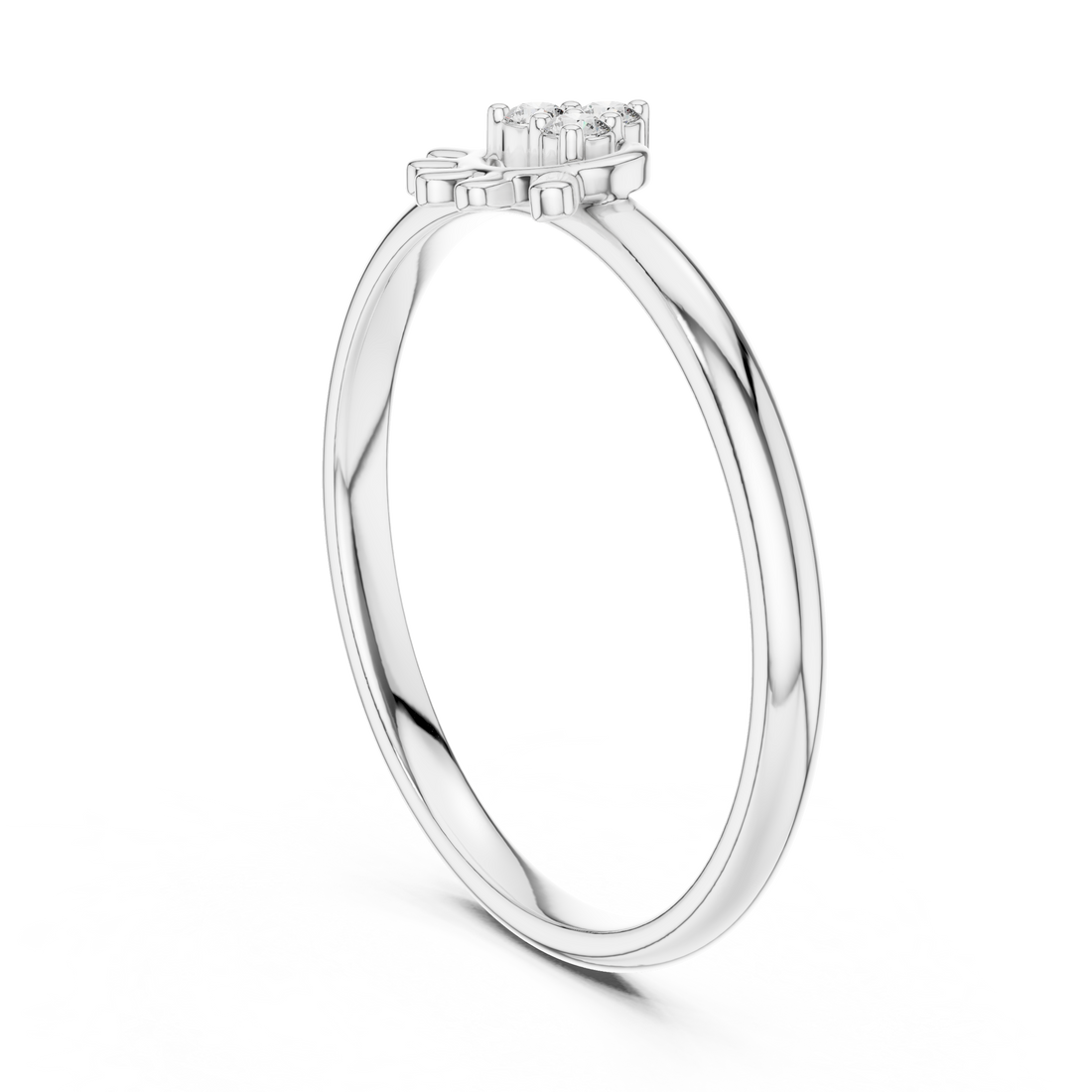 1 (264) - Fashion Round Ring - White Gold