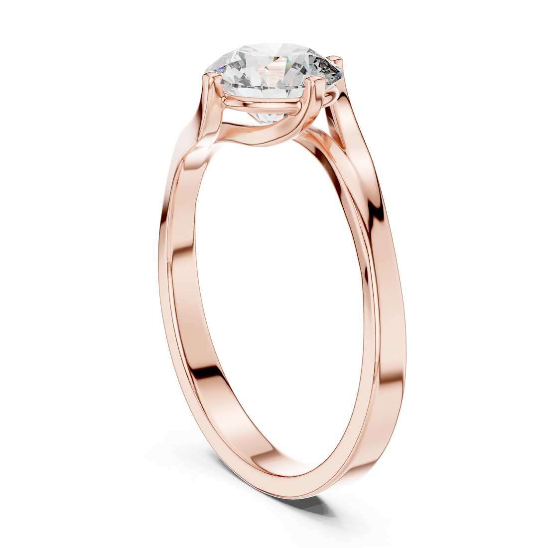 LR-0013 - Solitaire Round Ring - White Gold
