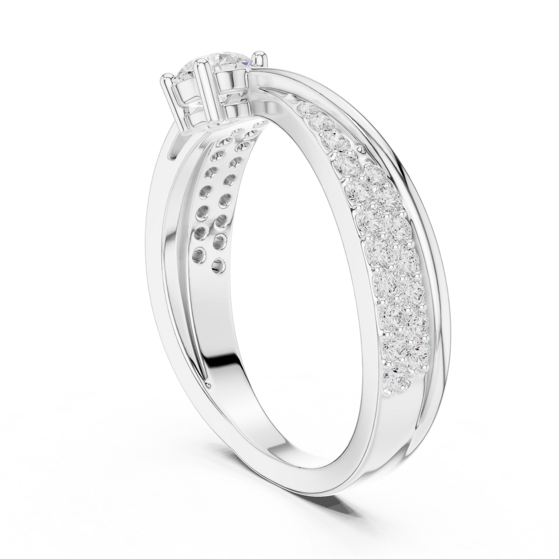 SBWR(1) - Fashion Round Ring - White Gold