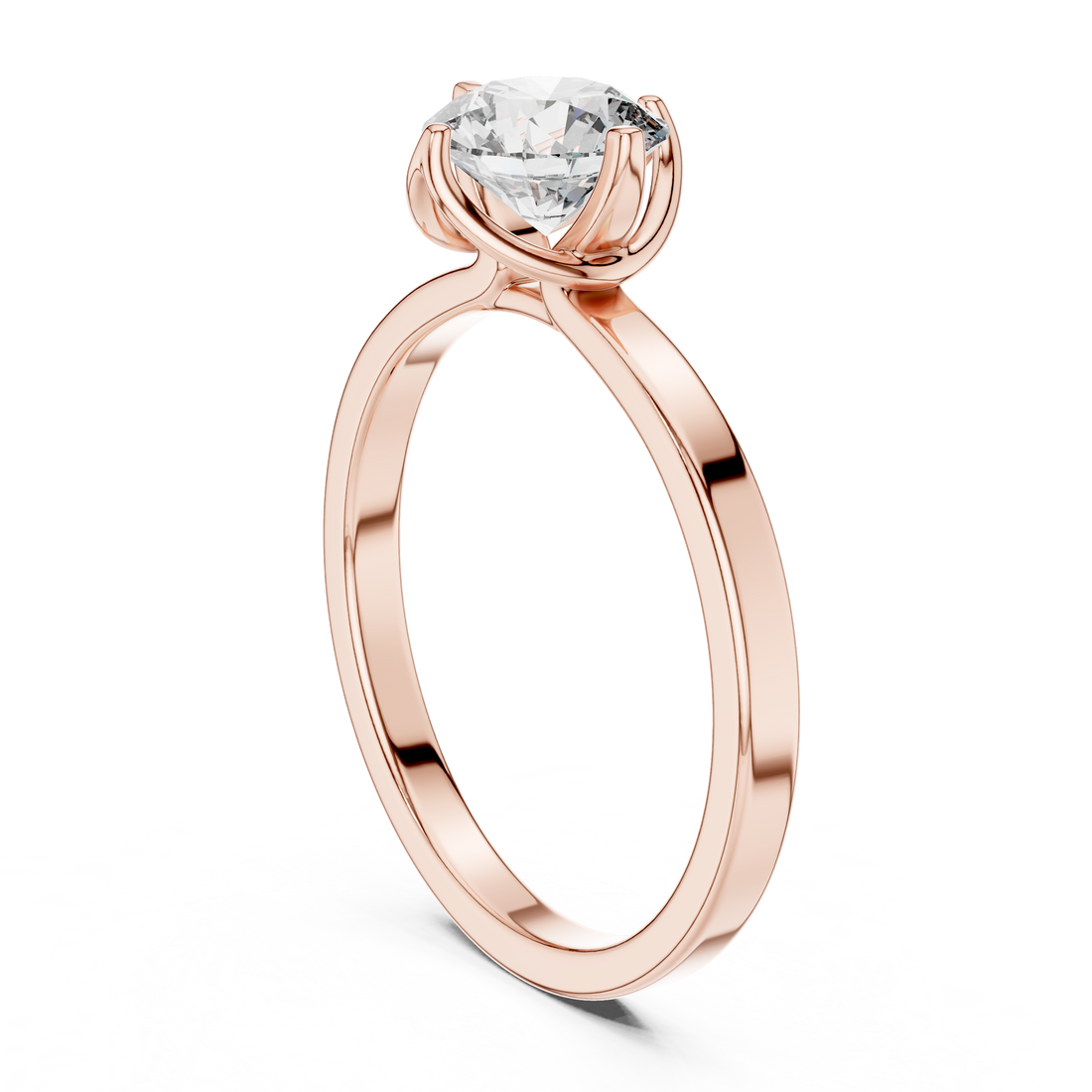 LR-0018 - Solitaire Round Ring - White Gold