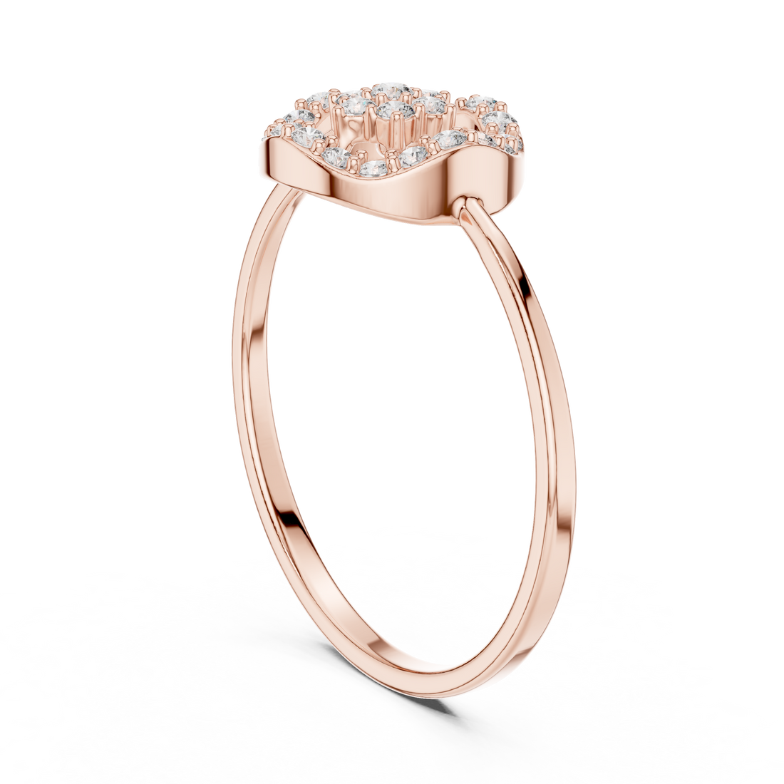 1 (194) - Fashion Round Ring - White Gold