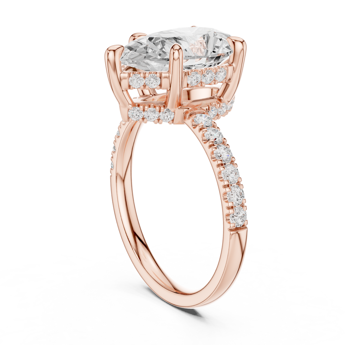 DDLR-259-PE - Solitaire Pear Ring - White Gold
