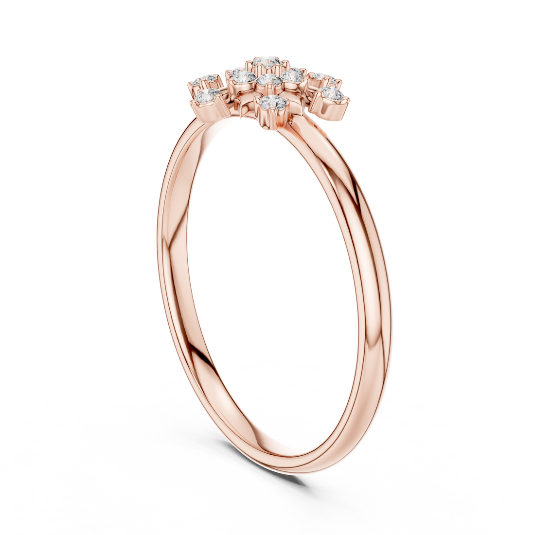 1 (370) - Fashion Round Ring - White Gold