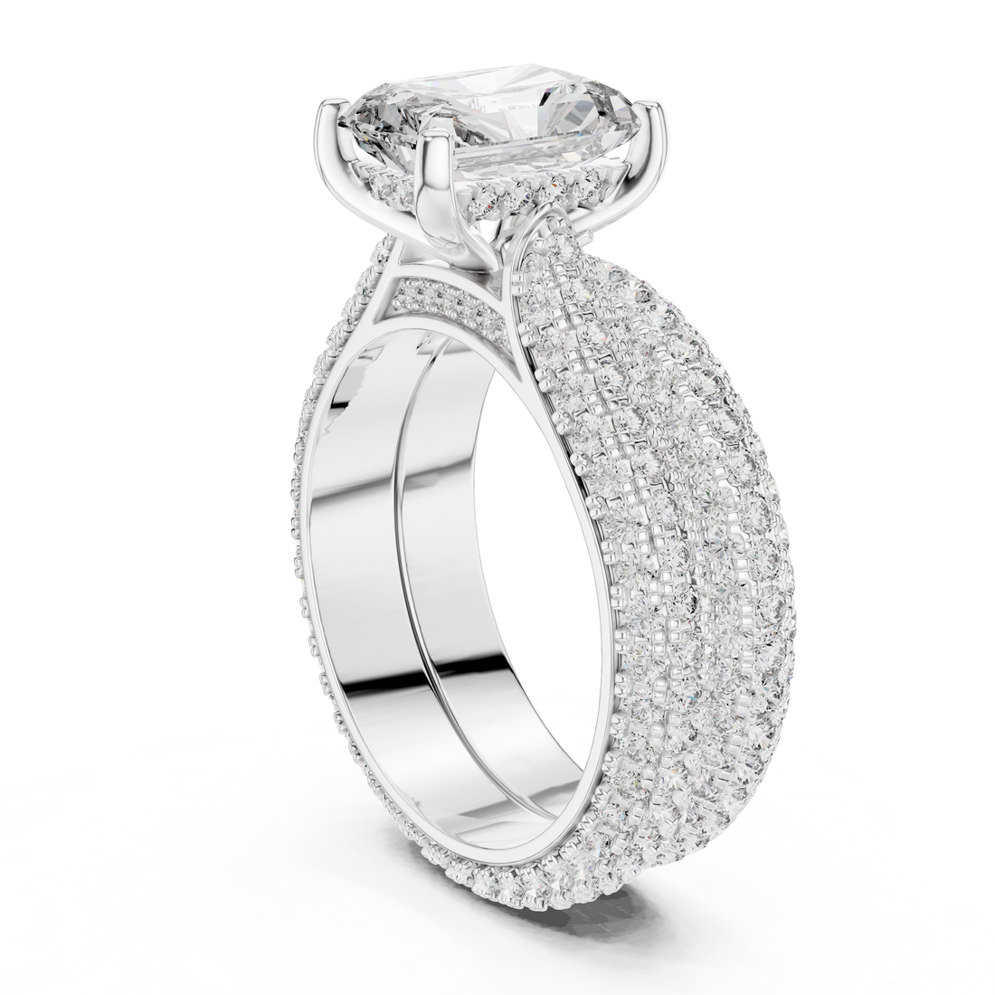 DDLR-013 - Solitaire Radiant Ring - White Gold