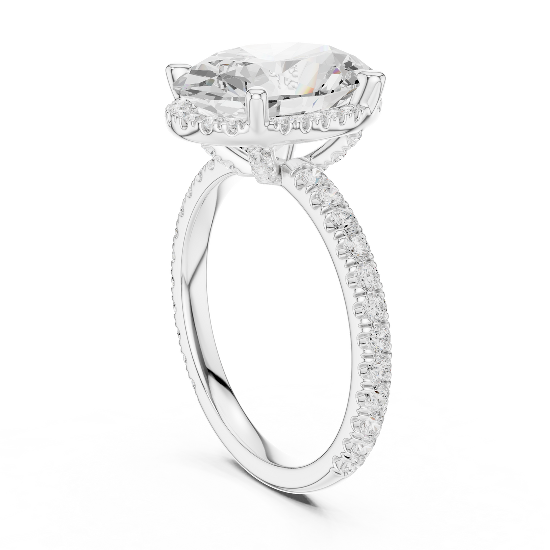DDLR-172-OV - Solitaire Oval Ring - White Gold