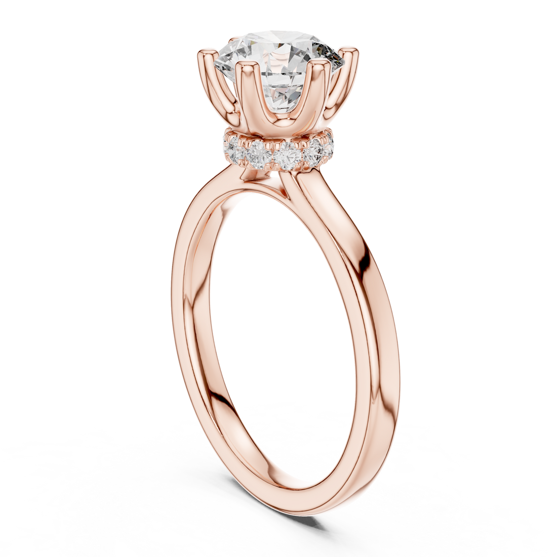 DDLR-176 - Solitaire Round Ring - White Gold