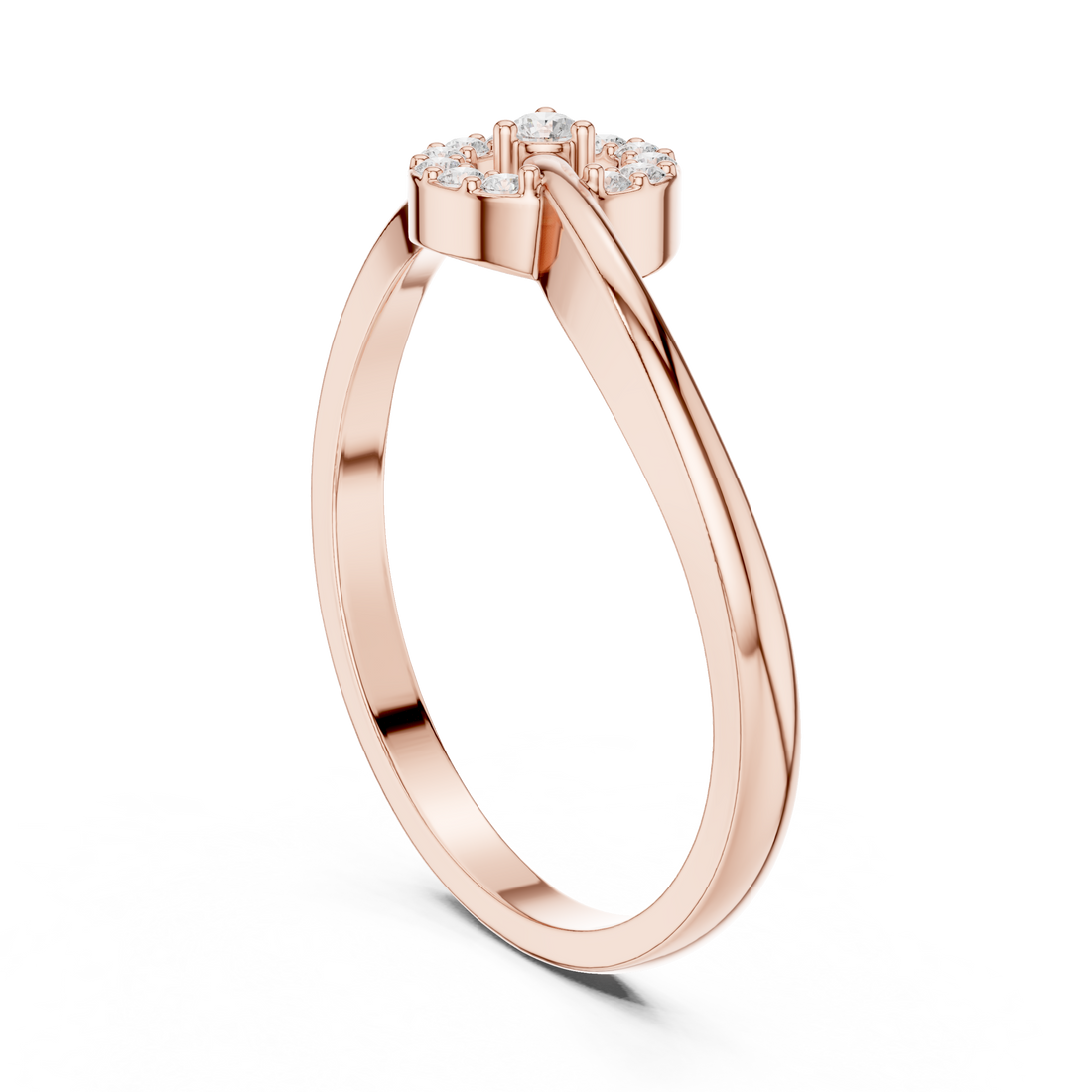 HLR-78 - Halo Round Ring - White Gold