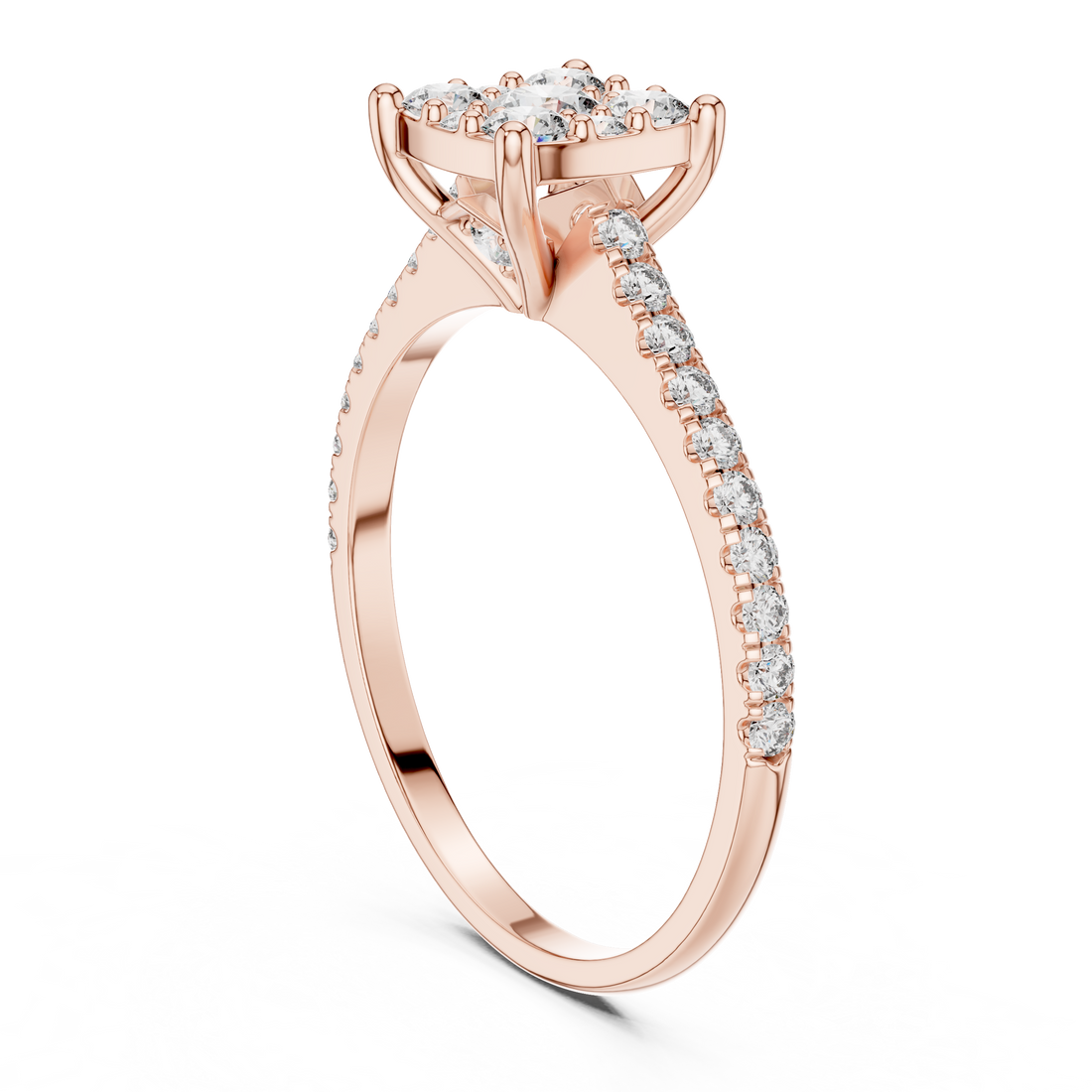 DDLR-004 - Fashion Cushion Ring - White Gold
