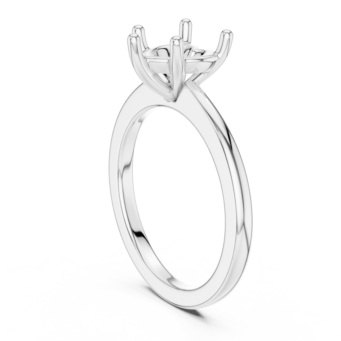 DDLR-032-HR - Solitaire Heart Ring - White Gold