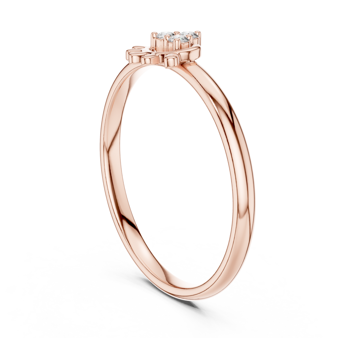 1 (264) - Fashion Round Ring - White Gold