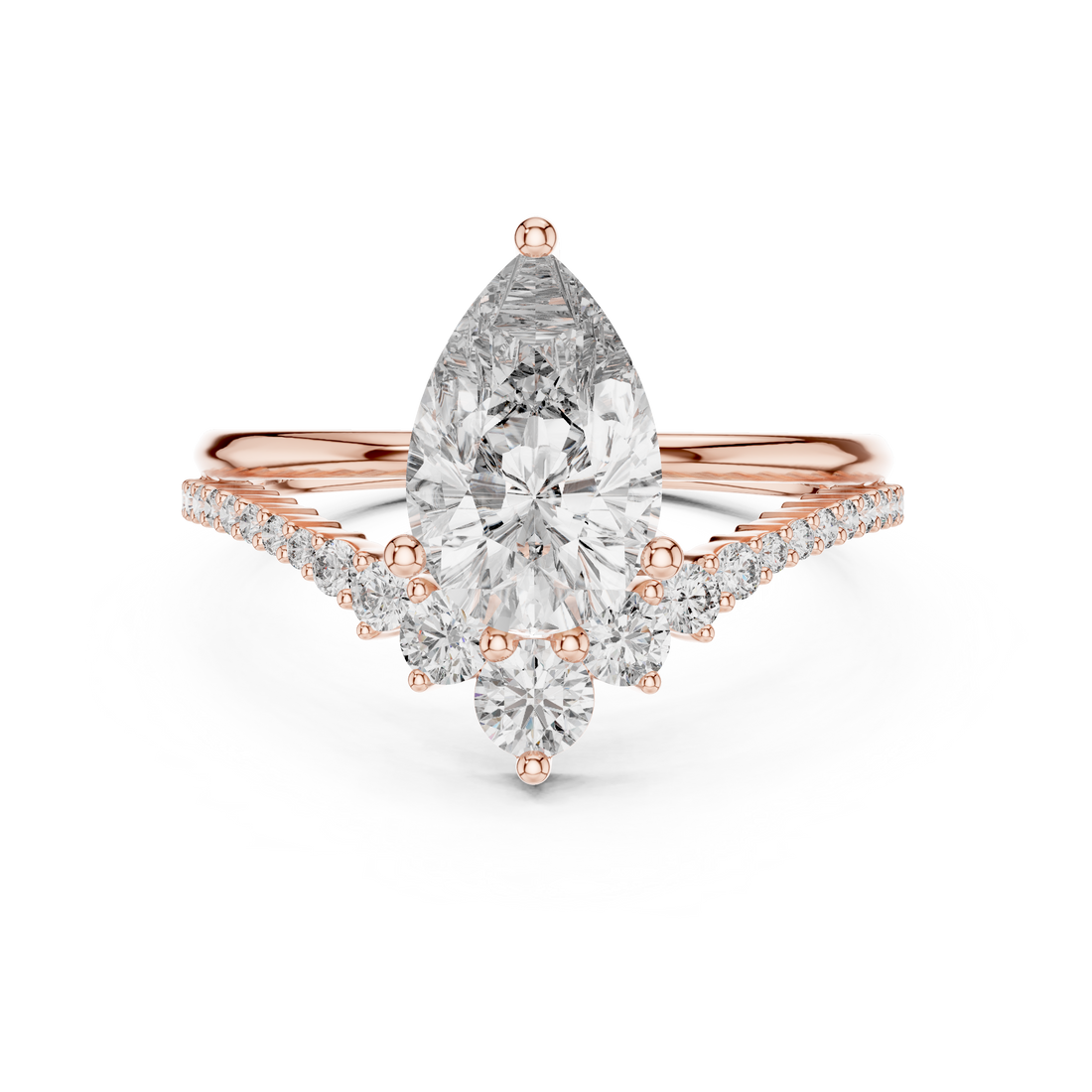 Solitaire Ring - Pear | DDLR-059 - Rose Gold