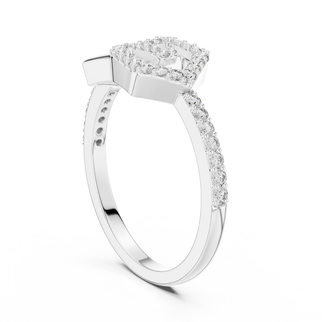 LR-01 (55) - Fashion None Ring - White Gold