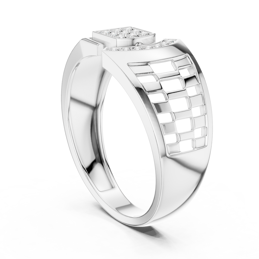 LR-01 (4) - Fashion Round Ring - White Gold