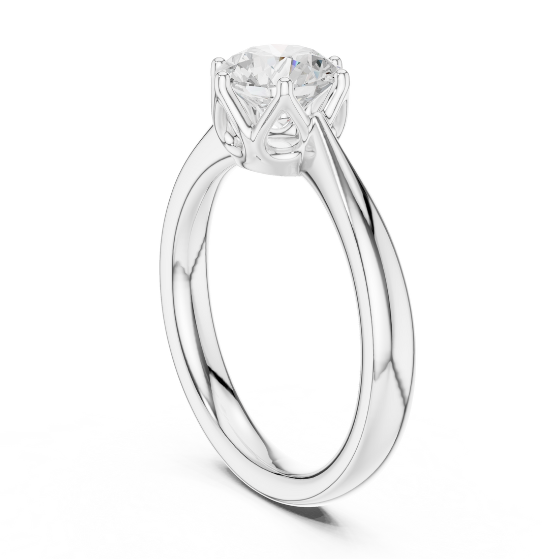 DDLR-561 - Solitaire Round Ring - White Gold