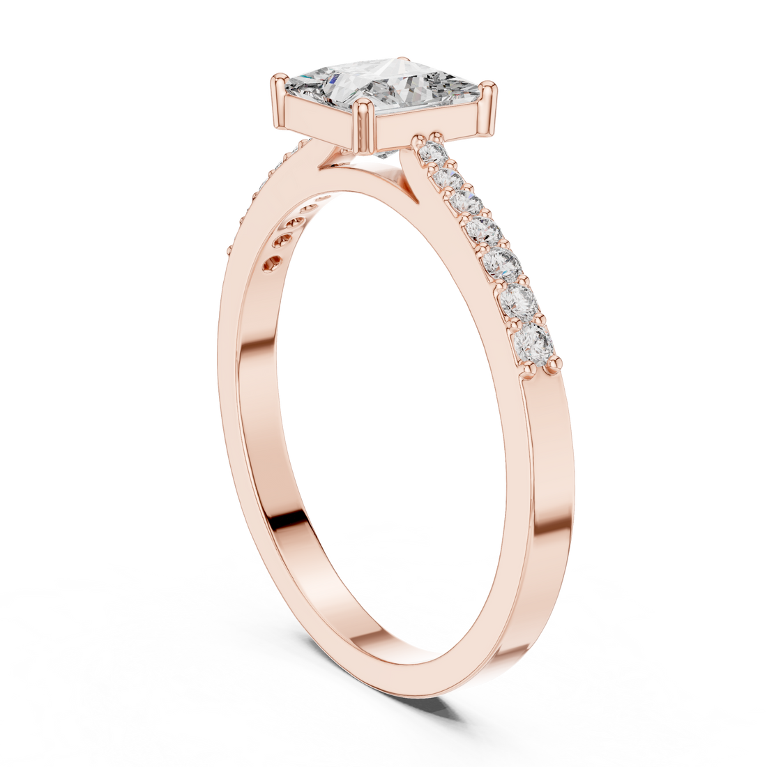 ALR-166 - Solitaire Princess Ring - White Gold