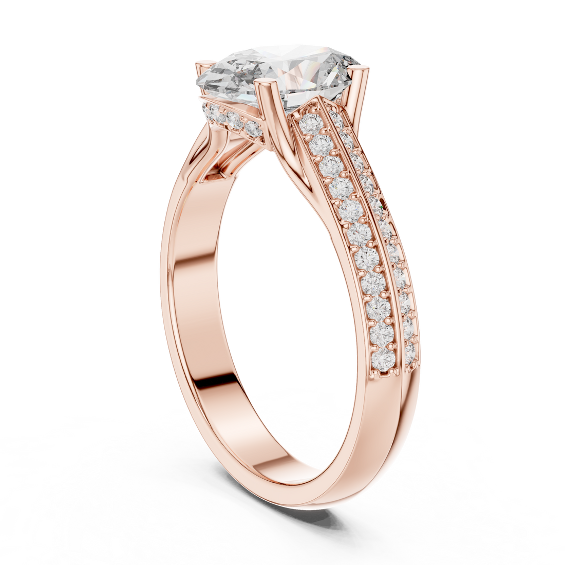 DDLR-192 - Solitaire Oval Ring - White Gold