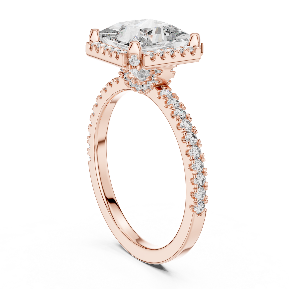 DDLR-057 - Halo Princess Ring - White Gold