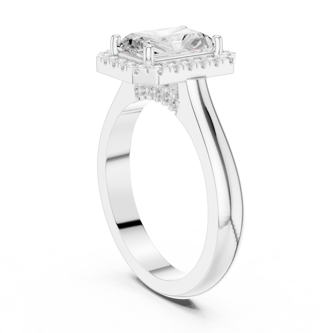 DDLR-338 RA - Halo Radiant Ring - White Gold