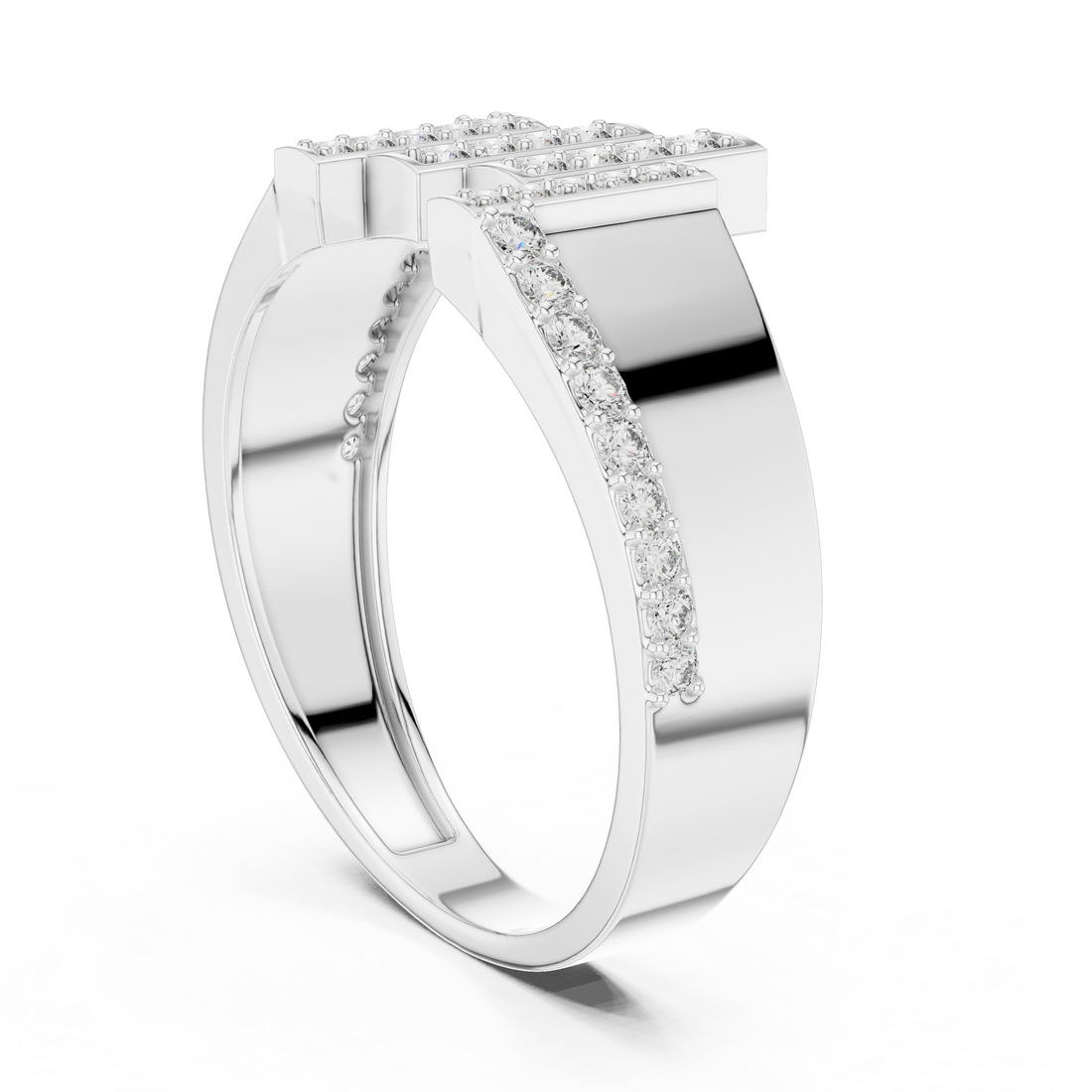 LR-01 (28) - Fashion None Ring - White Gold