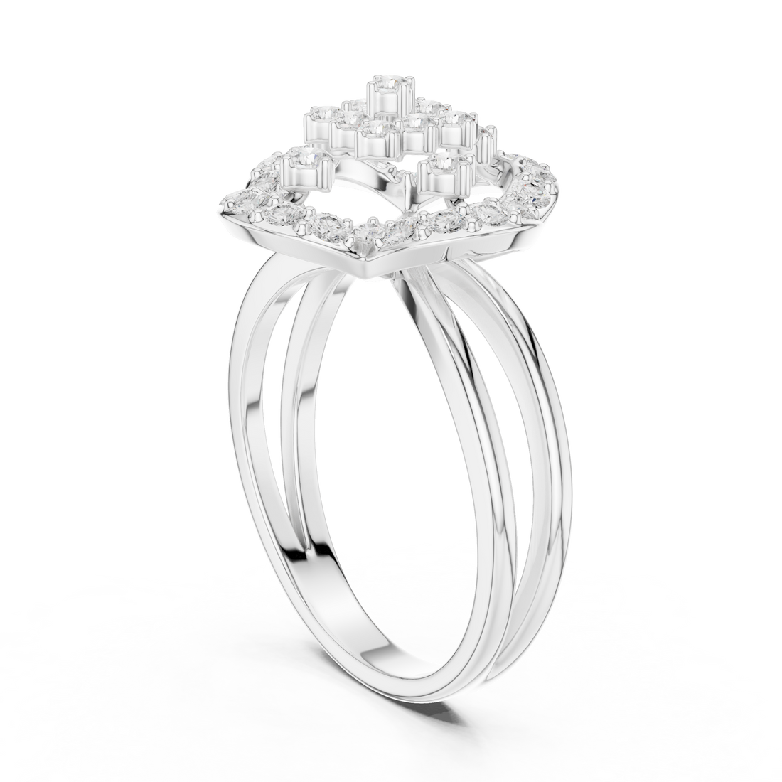 DDLR-459 - Fashion None Ring - White Gold