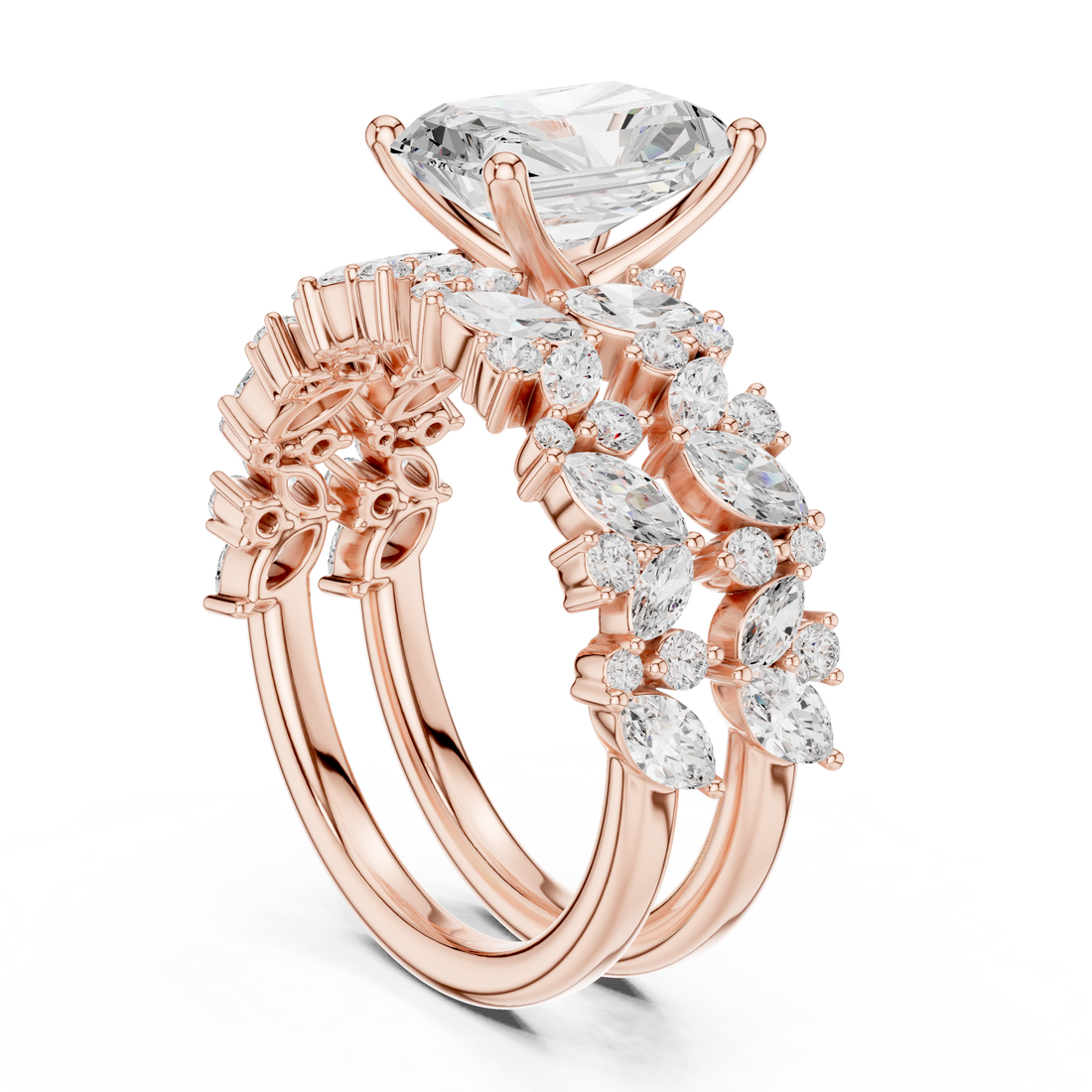 DDLR-946 - Fashion Radiant Ring - White Gold