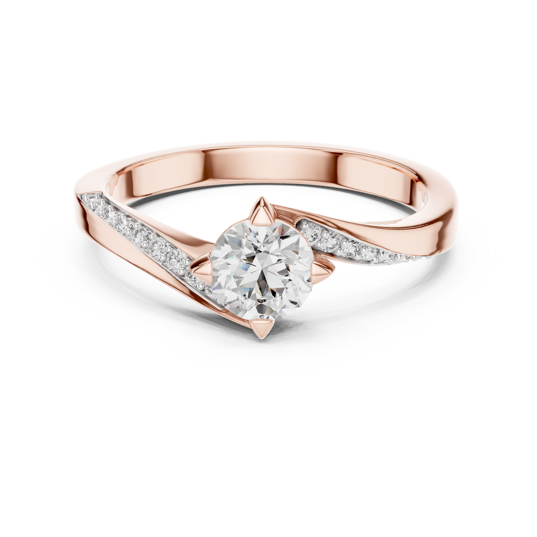 Solitaire Ring - Round | 12#10006@L - Rose Gold