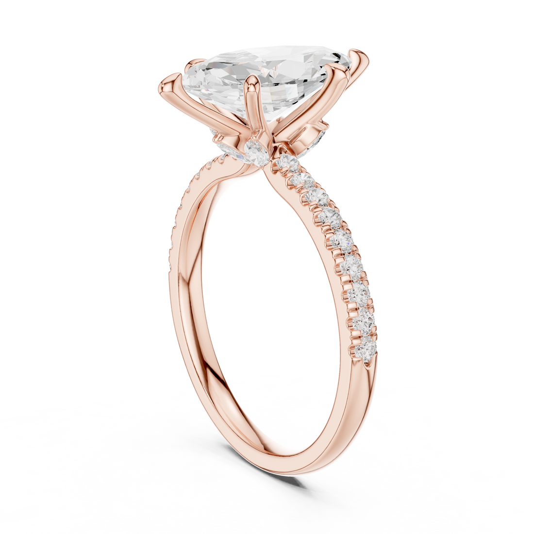 DDLR-1012 - Solitaire Marquise Ring - White Gold