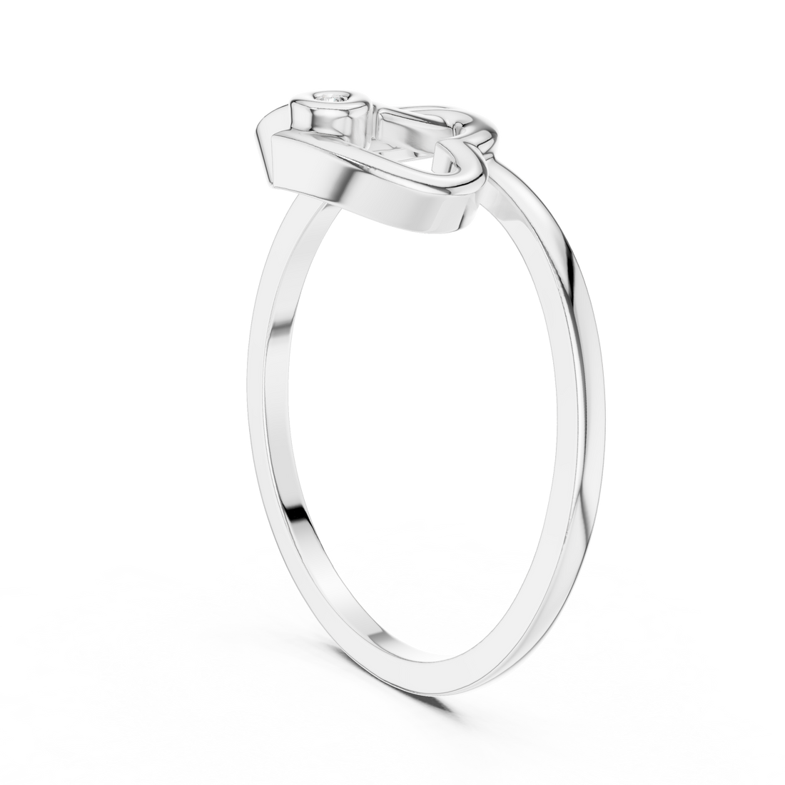 DR-5588 - Fashion Round Ring - White Gold