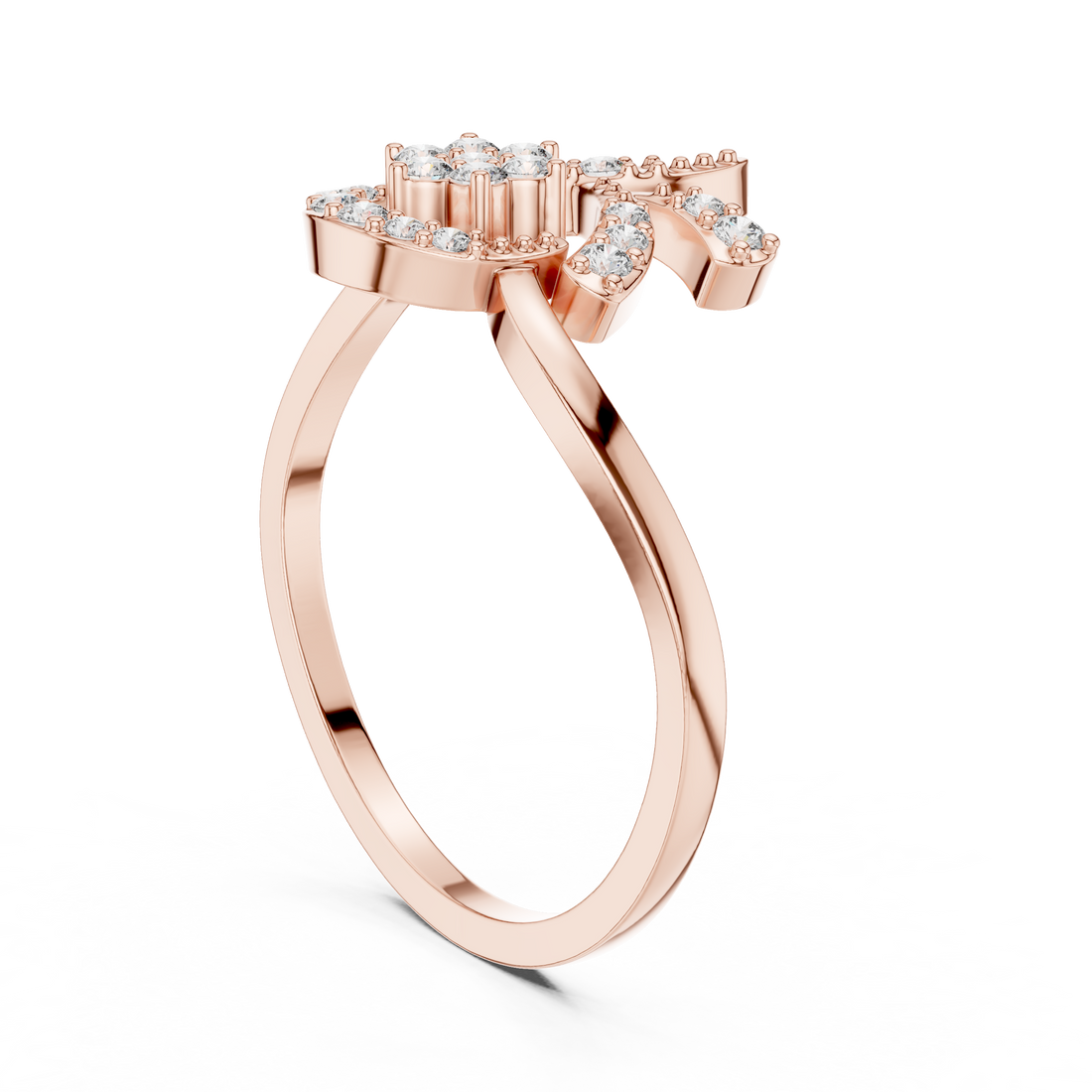 DR-6300 - Fashion Round Ring - White Gold