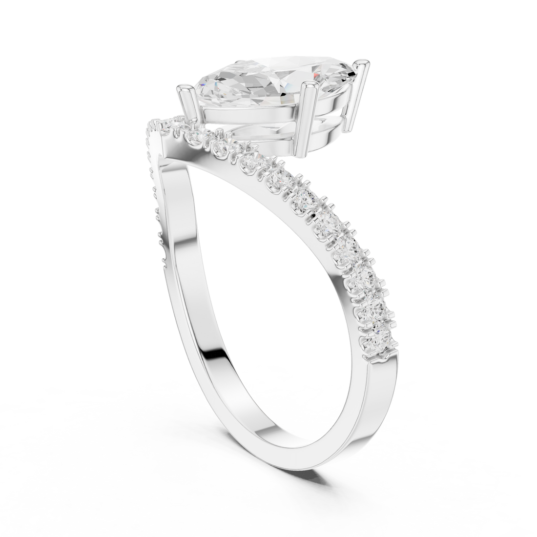 DDLR-1105 - Solitaire Marquise Ring - White Gold