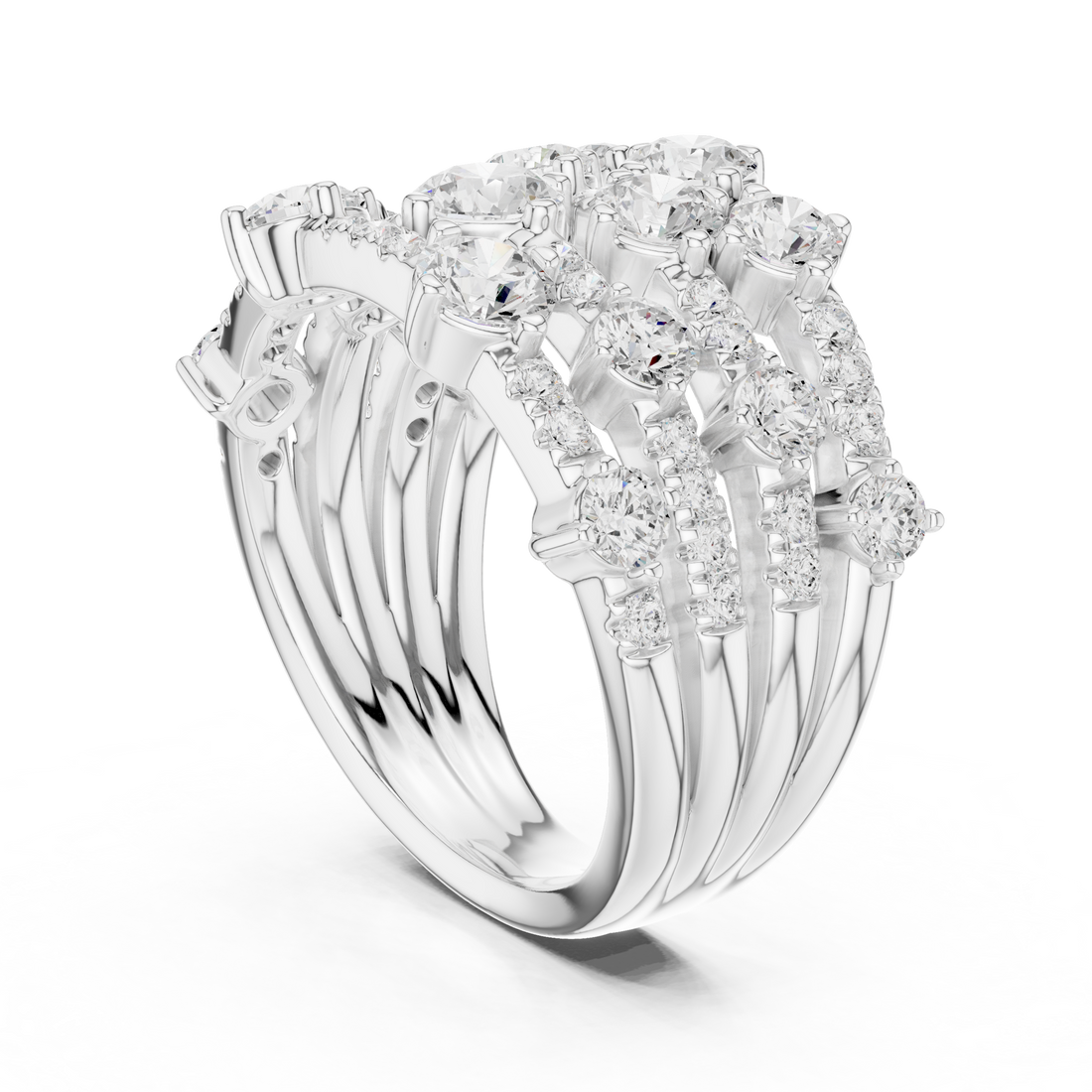 DDLR-866 - Fashion Round Ring - White Gold