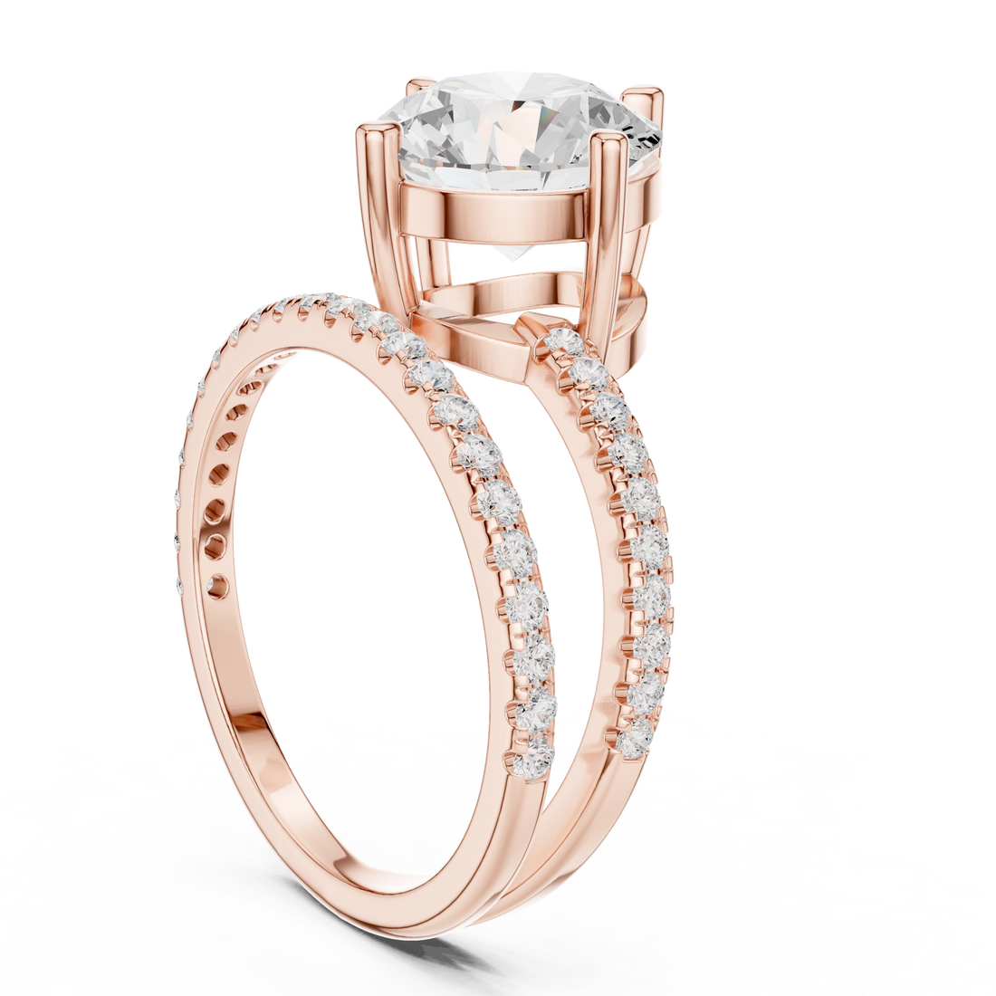 39 RND - Bypass Round Ring - White Gold