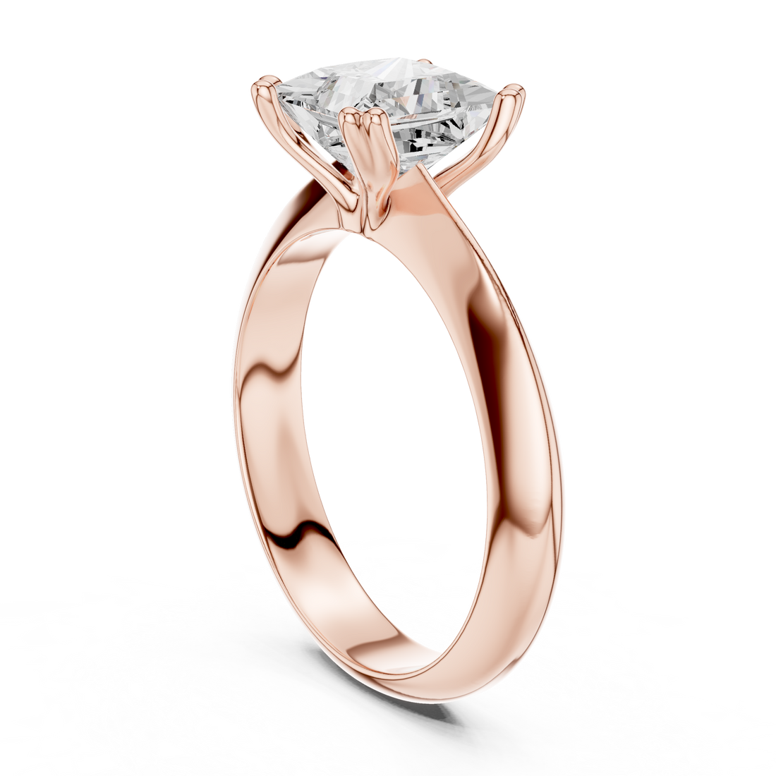 DDLR-147-PR - Solitaire Princess Ring - White Gold