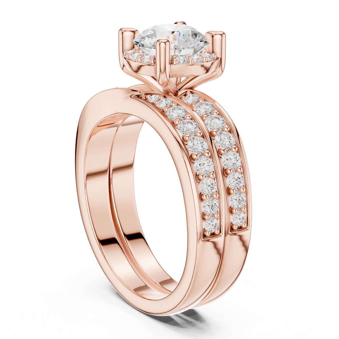 DDLR-294 - Halo Round Ring - White Gold
