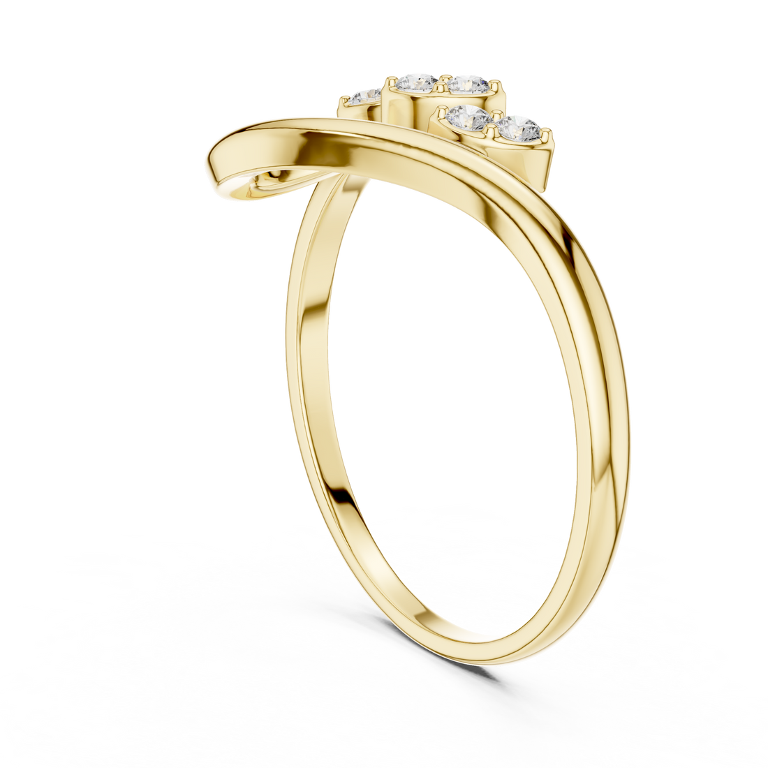 1 (252) - Fashion Round Ring - White Gold