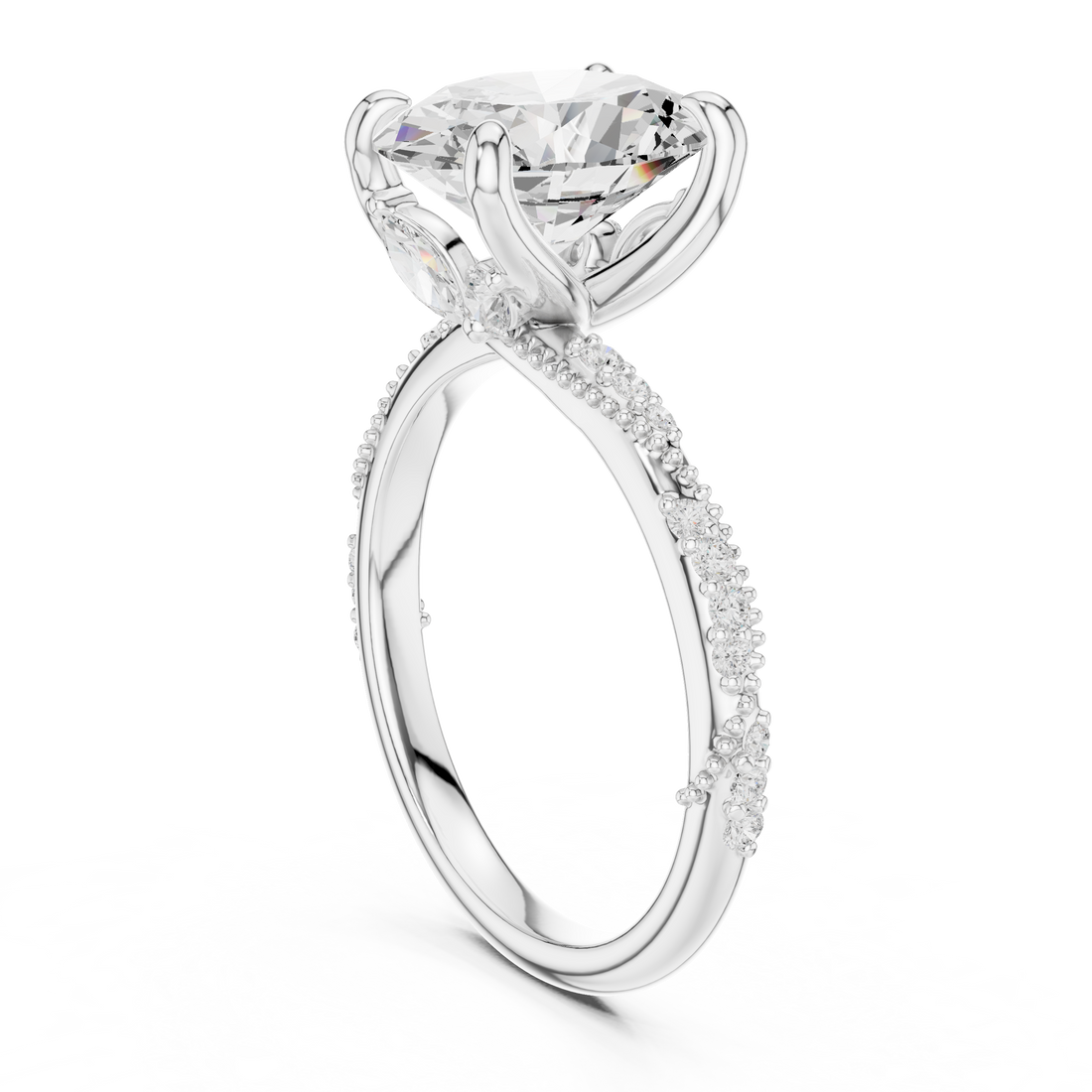 DDLR-965 - Solitaire Oval Ring - White Gold