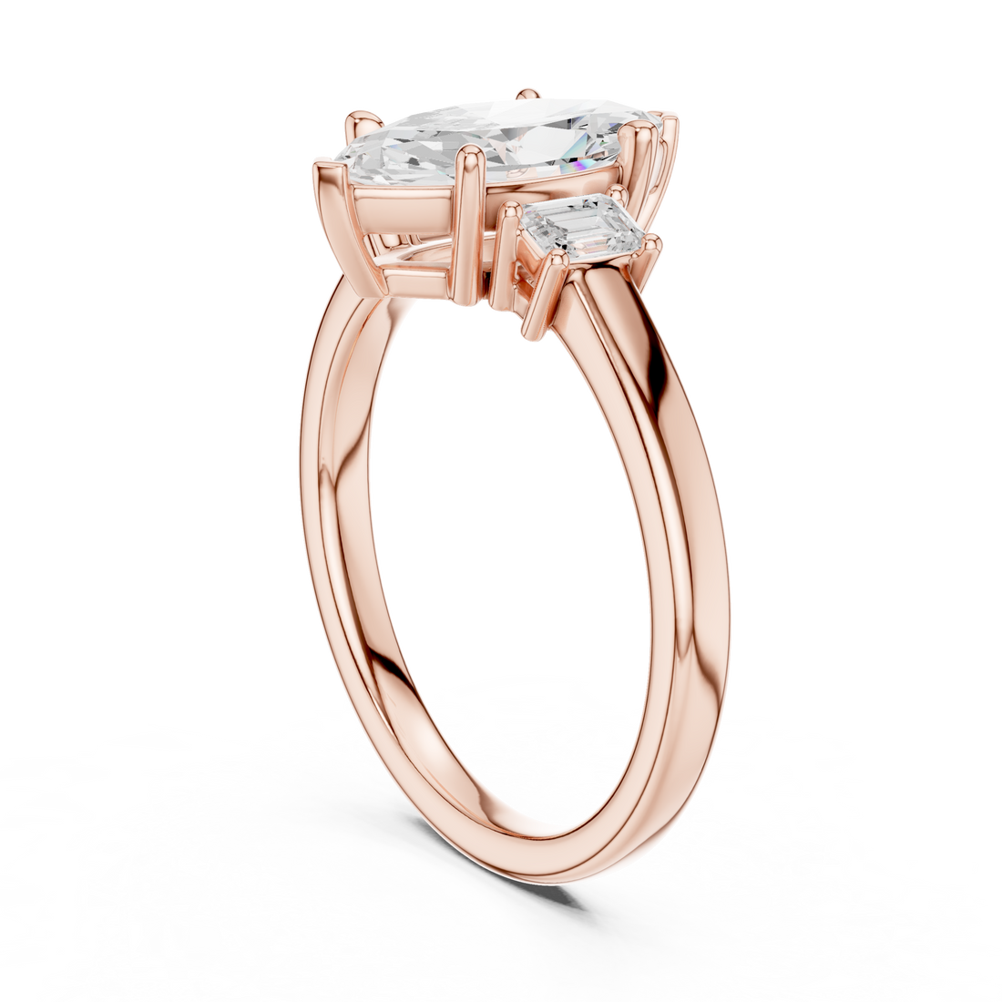 DDLR-870 - Three Stone Marquise Ring - White Gold