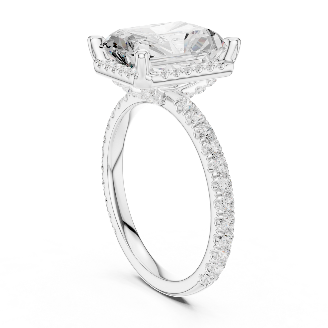DDLR-172-RA - Solitaire Radiant Ring - White Gold