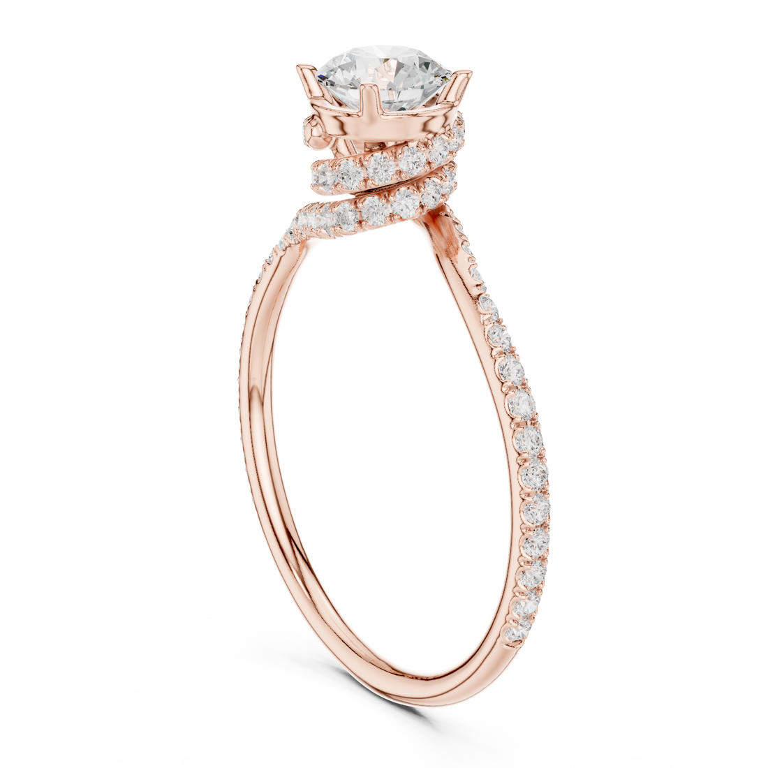 LR-0341 - Solitaire Round Ring - White Gold