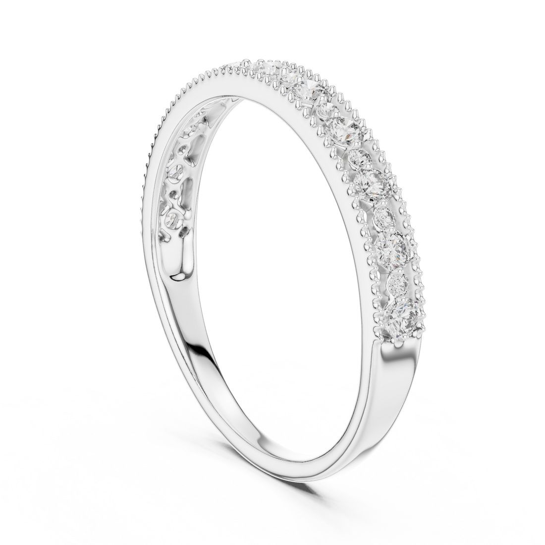 12#10011@L - Eternity Round Ring - White Gold