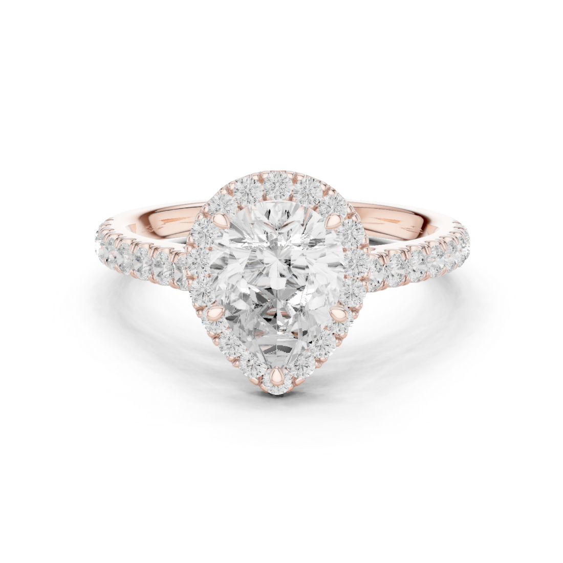 Halo Ring - Pear | DDLR-118-PE - White Gold
