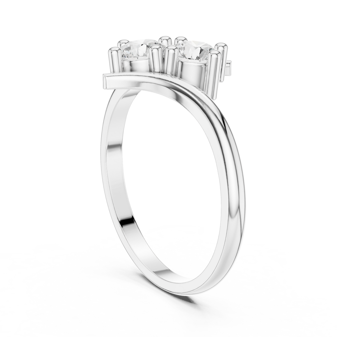 HLR-74 - Bypass Round Ring - White Gold