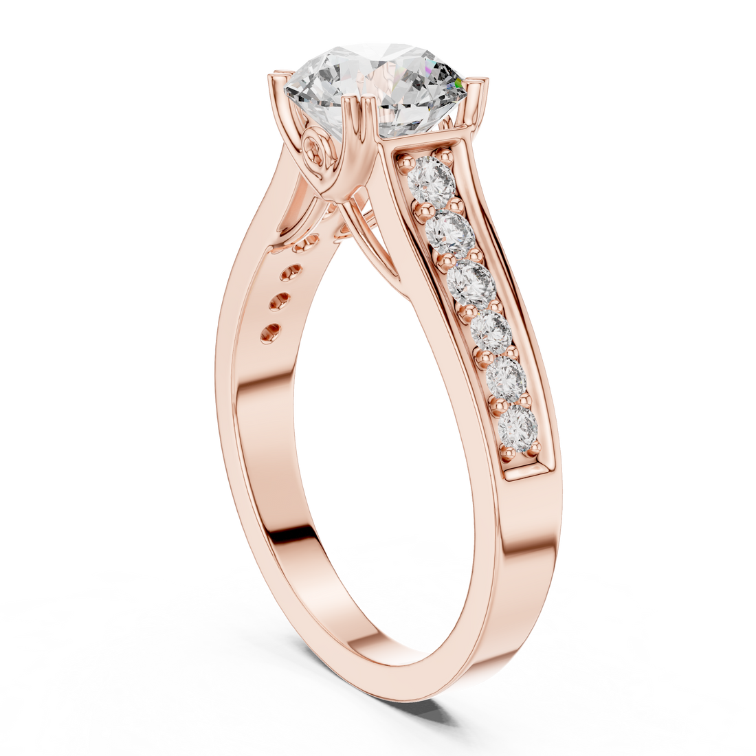 DDLR-190 - Solitaire Round Ring - White Gold